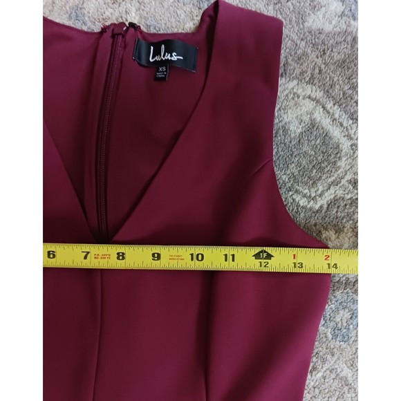 Lulus Women's Lawson Mini Skater Dress Burgundy Red Sleeveless Size XS Retro - Picture 4 of 7